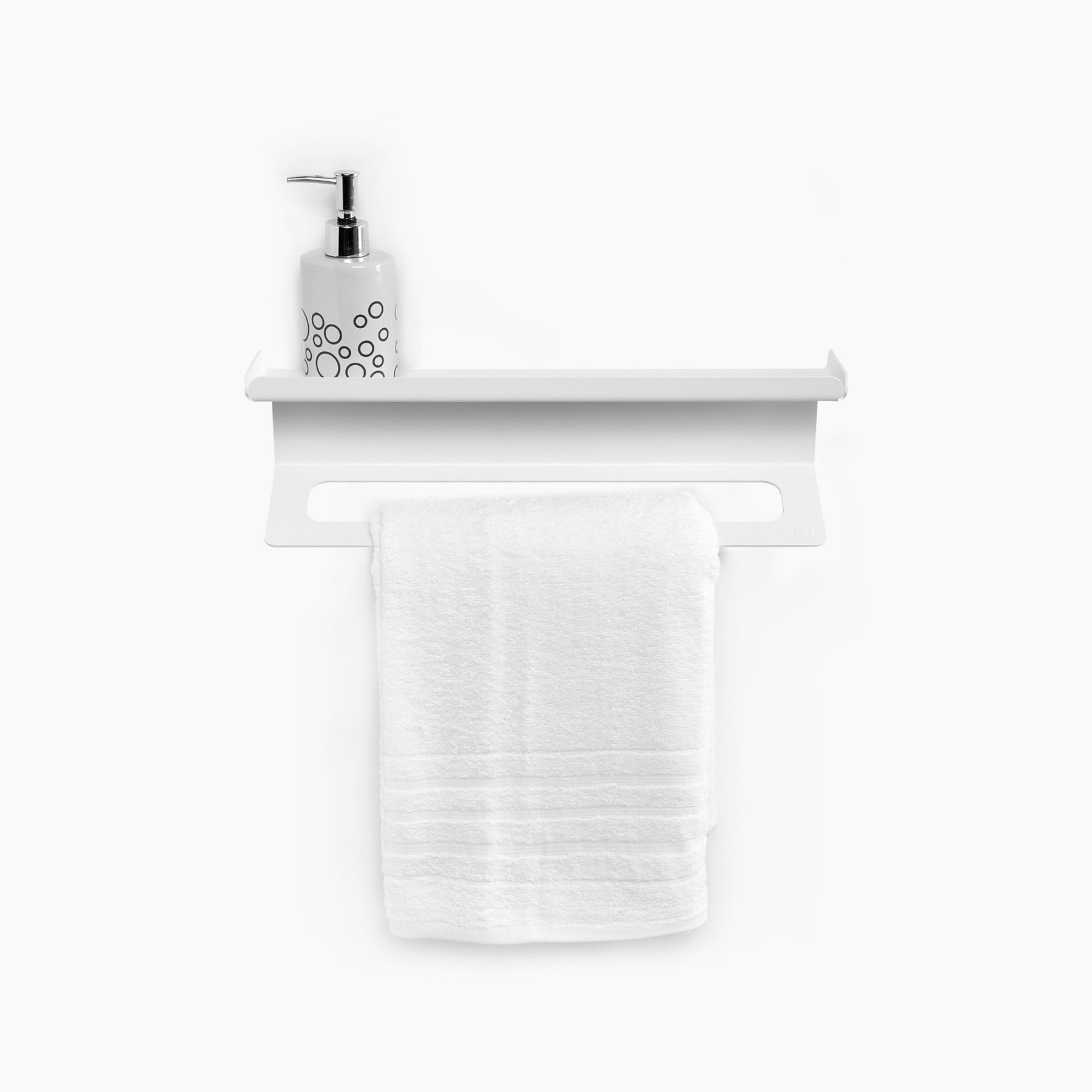 Porta asciugamani bagno con ripiano, 45 cm, acciaio inox – VeniceArt